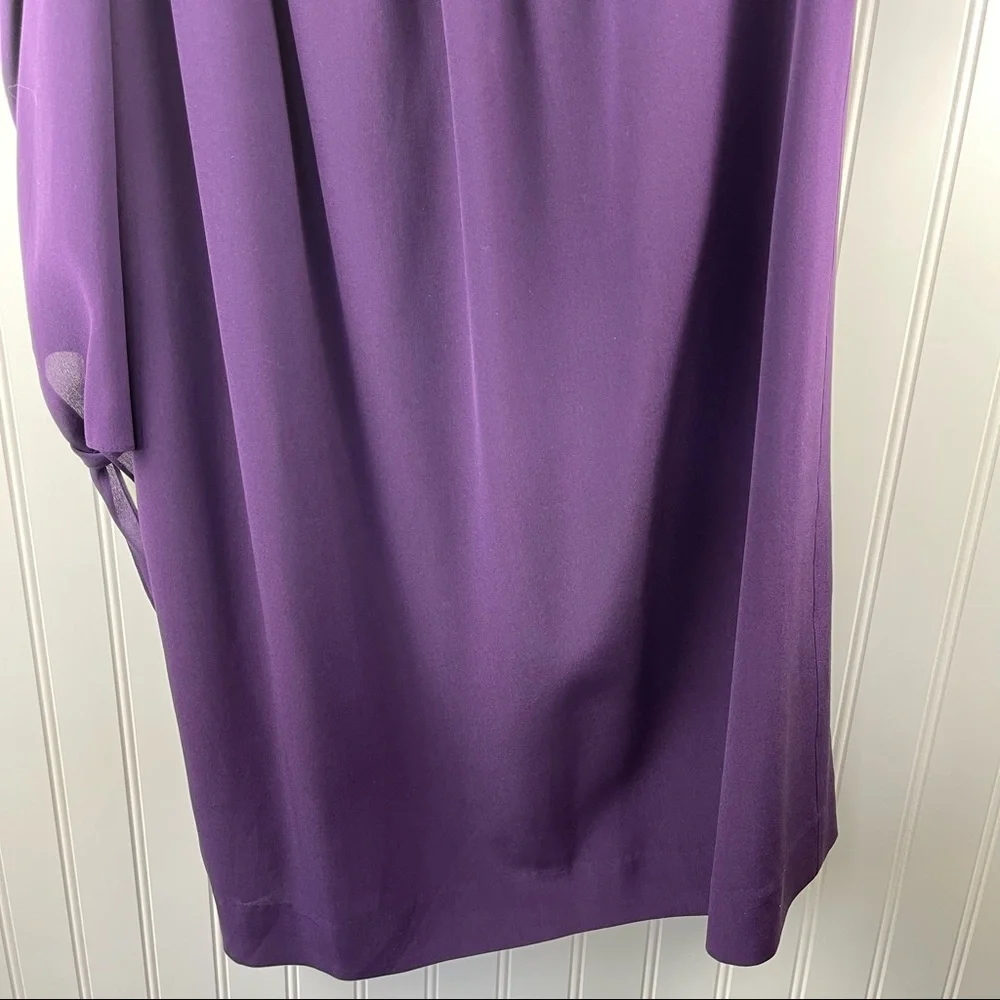 Madewell Silk Tie Sleeve Cold Shoulder Shift Dress Purple F9142 Size 6